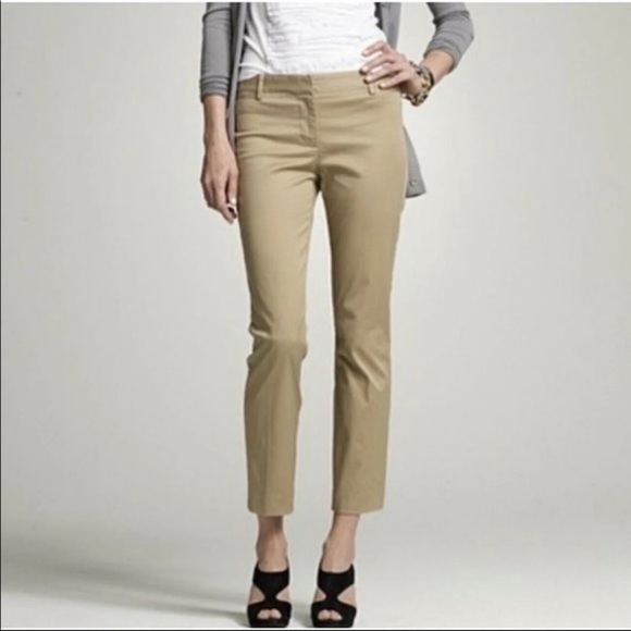 J. Crew Pants - Sold- J Crew Cafe Capri khaki color ankle length size 4- like new